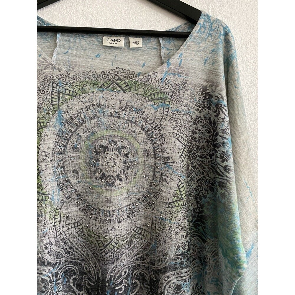 Cato Woman Pastel Mandela Boho Shirt Top Blouse 18/20W H19